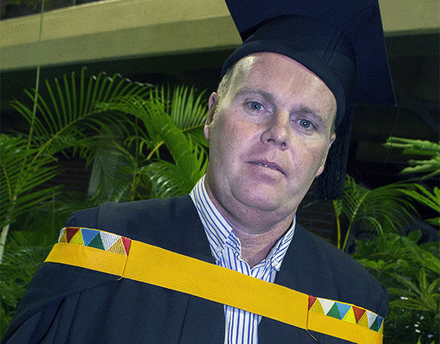 Mr John Burns was awarded an Master of Commerce in Maritime Studies degree.