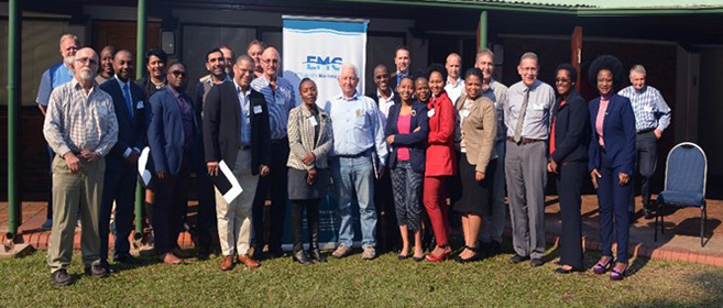 UKZN’s Professor Trevor Jones (third from right) with members of the eThekwini Maritime Cluster’s Executive Board.