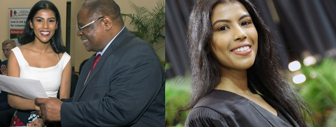 LLB graduate Ms Kerrie-Lee Olivier graduated summa cum laude and scooped seven awards.