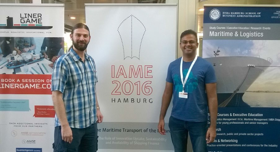 Dr Mihalis Chasomeris and Dr Shaun Ruggunan at the IAME 2016 conference.